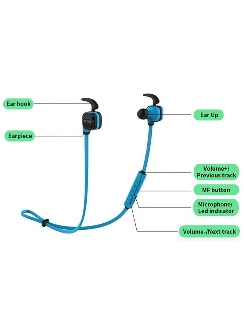 CCK KS-Sports Over-ear Wireless Bluetooth Headphones - Blue - Image 2